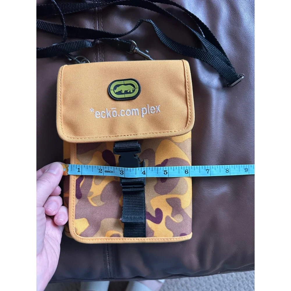 Ecko Unltd Complex Yellow Camo Neck Wallet‎ Crossbody Bag Streetwear Tactical